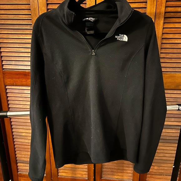 North face women’s size small 1/4 zip black fleece pullover GUC - Picture 1 of 6